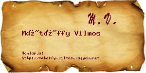 Mátéffy Vilmos névjegykártya