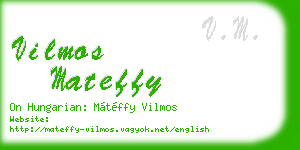 vilmos mateffy business card