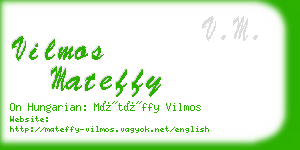 vilmos mateffy business card